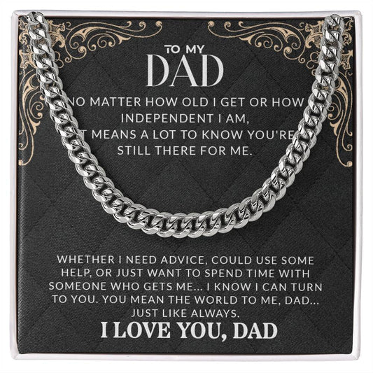 To My Dad | You Mean The World To Me - Cuban Link Chain